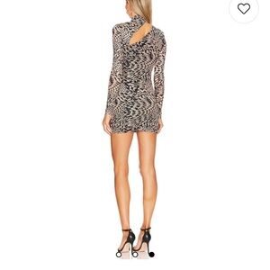 Elegant Long Sleeve Animal Print Dress